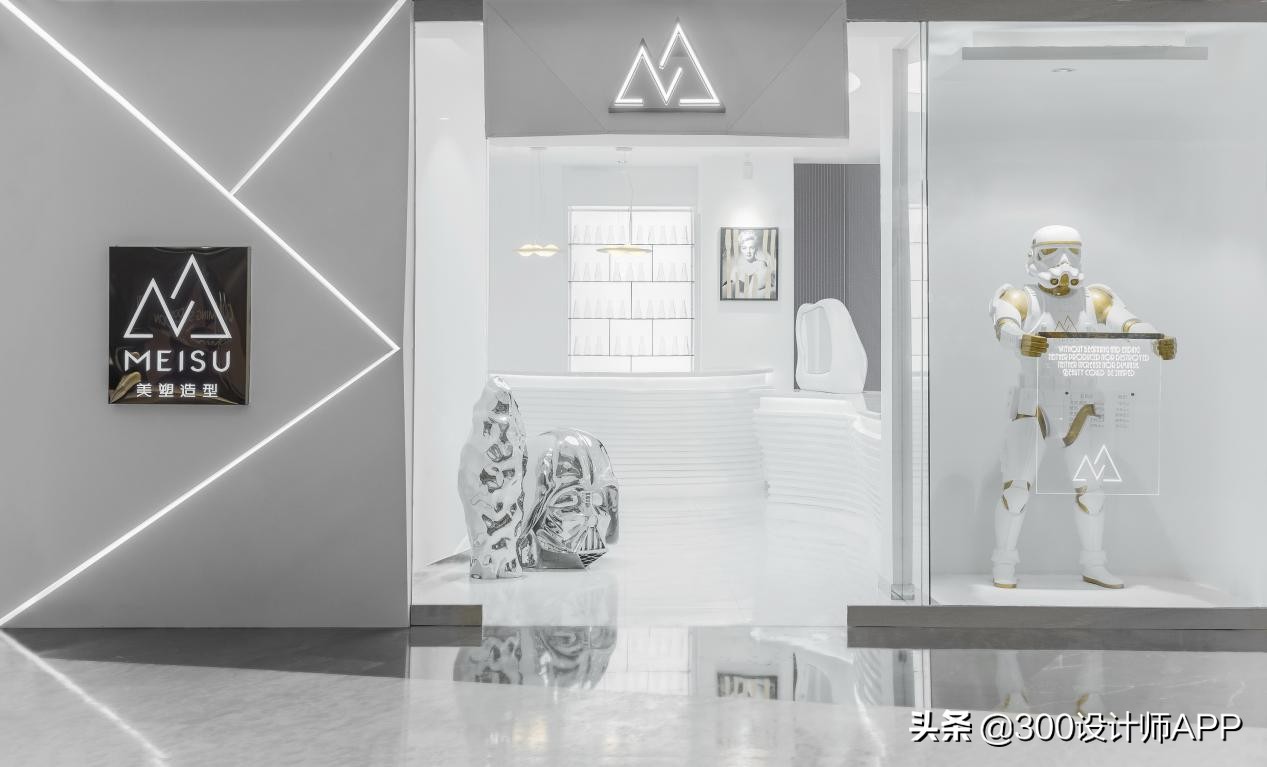 徐年迪作品：极简白理发店，260㎡装修60万，空荡荡却很高级