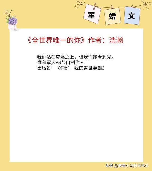 军婚文(5本超赞的军婚文推荐，男主雅痞专情军官，唯独将她宠成小公主)