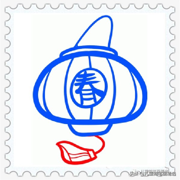 儿童简笔画精选-灯笼（Lantern）的绘画步骤