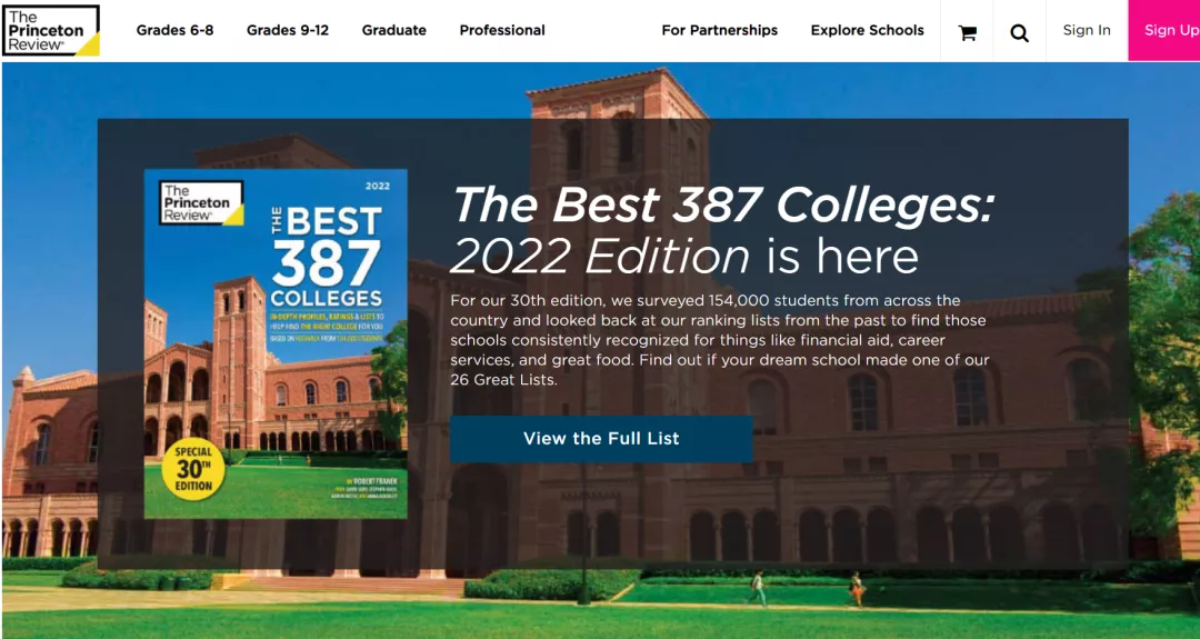 2022年《普林斯顿评论》美国最佳大学排名！接地气+全方面参考