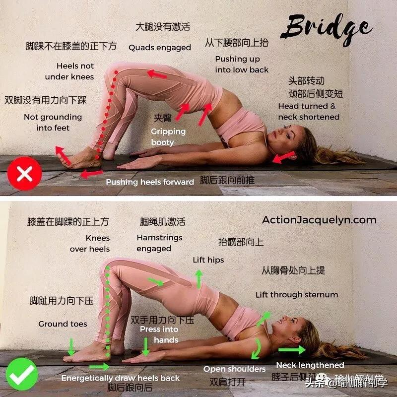 28个常见瑜伽体式“正误对比”图，初学者尤其要注意！（收藏级）