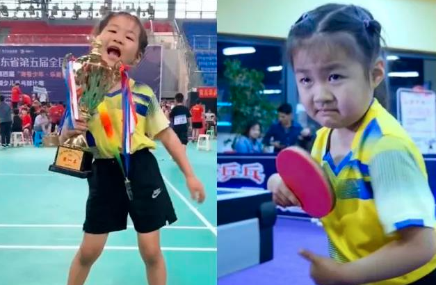 5岁“小福原爱”含泪练习乒乓球，网友感动又心疼：奥运会在等你