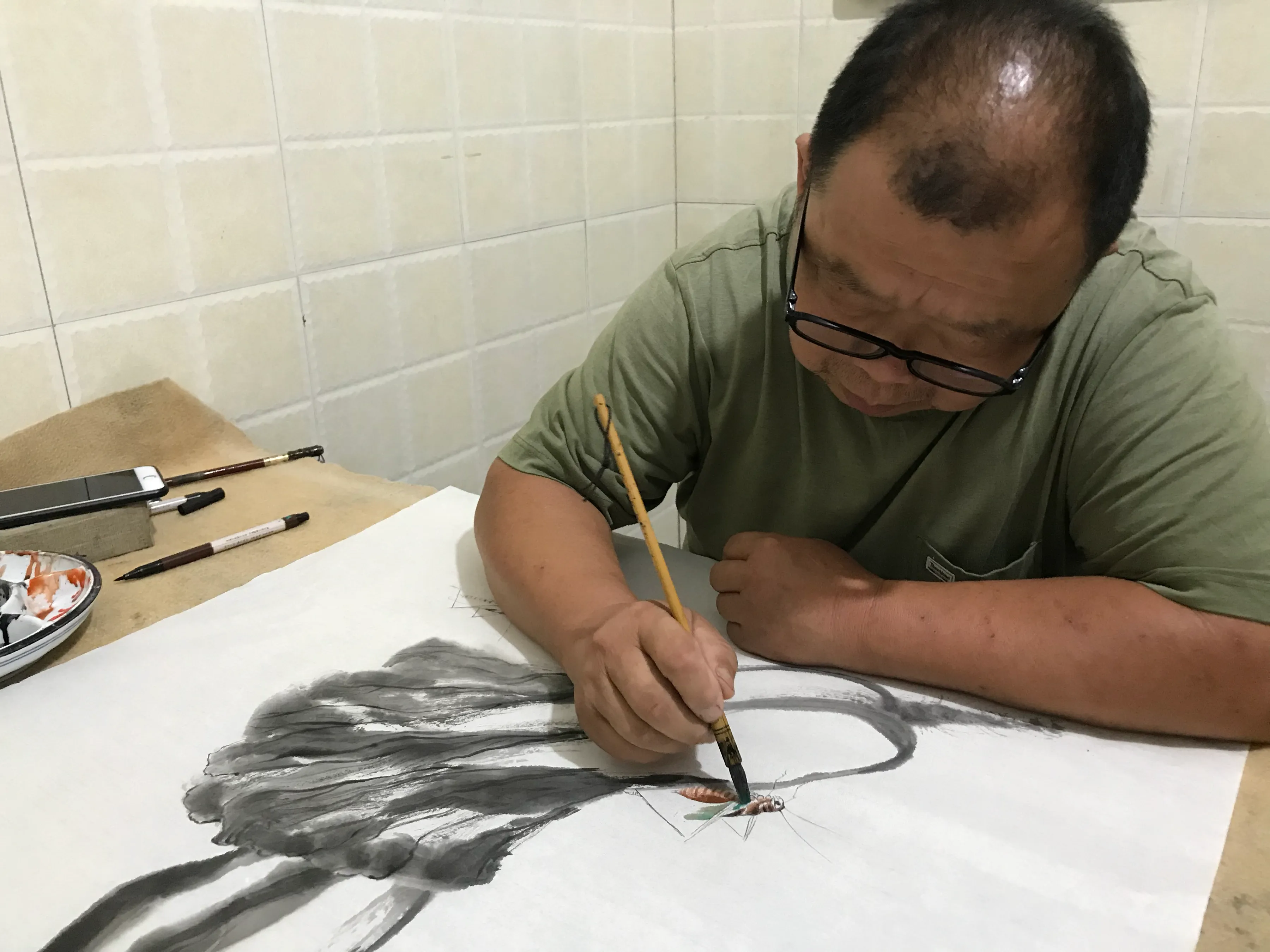 新乡古鄘书画院&新乡德正书画院举行“传统文化进校园”创作笔会