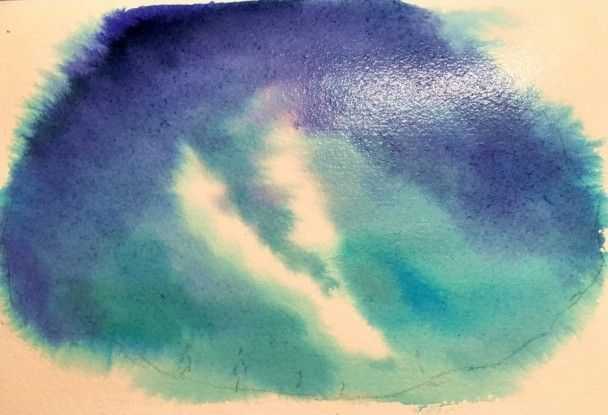 水彩画：分步骤教你画银河之眼，原来这么美的画，画起来很简单！