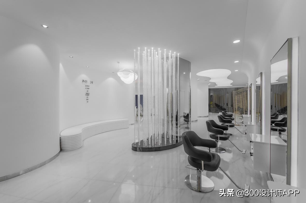 徐年迪作品：极简白理发店，260㎡装修60万，空荡荡却很高级