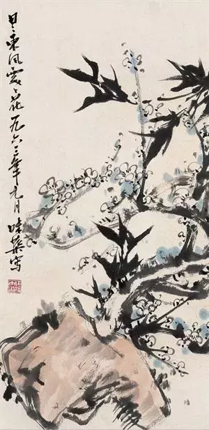 艺术上大胆实践，勇于创新，主张花鸟和山水相结合.