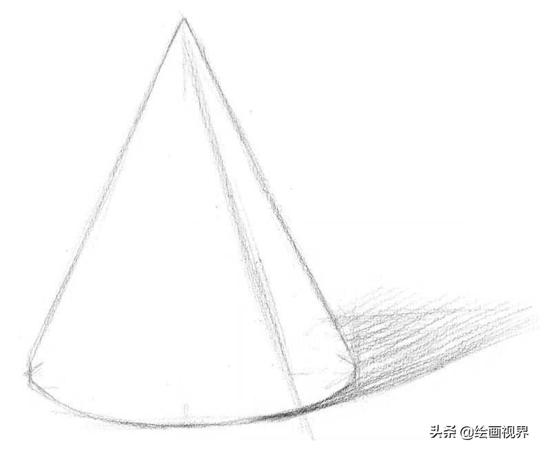 零基础几何体教程：分步骤讲解圆锥体画法，收藏起来临摹学习