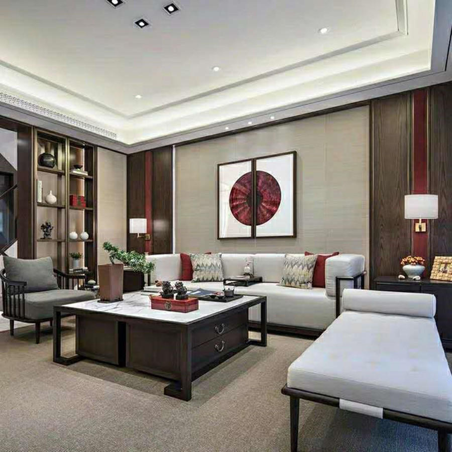 15款新中式沙发背景墙，雅致清新又不失个性，谁看谁喜爱