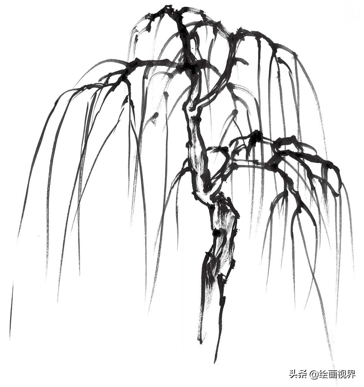 画国画树不会画？教你常见树的画法，简单易学，收藏起来临摹学习