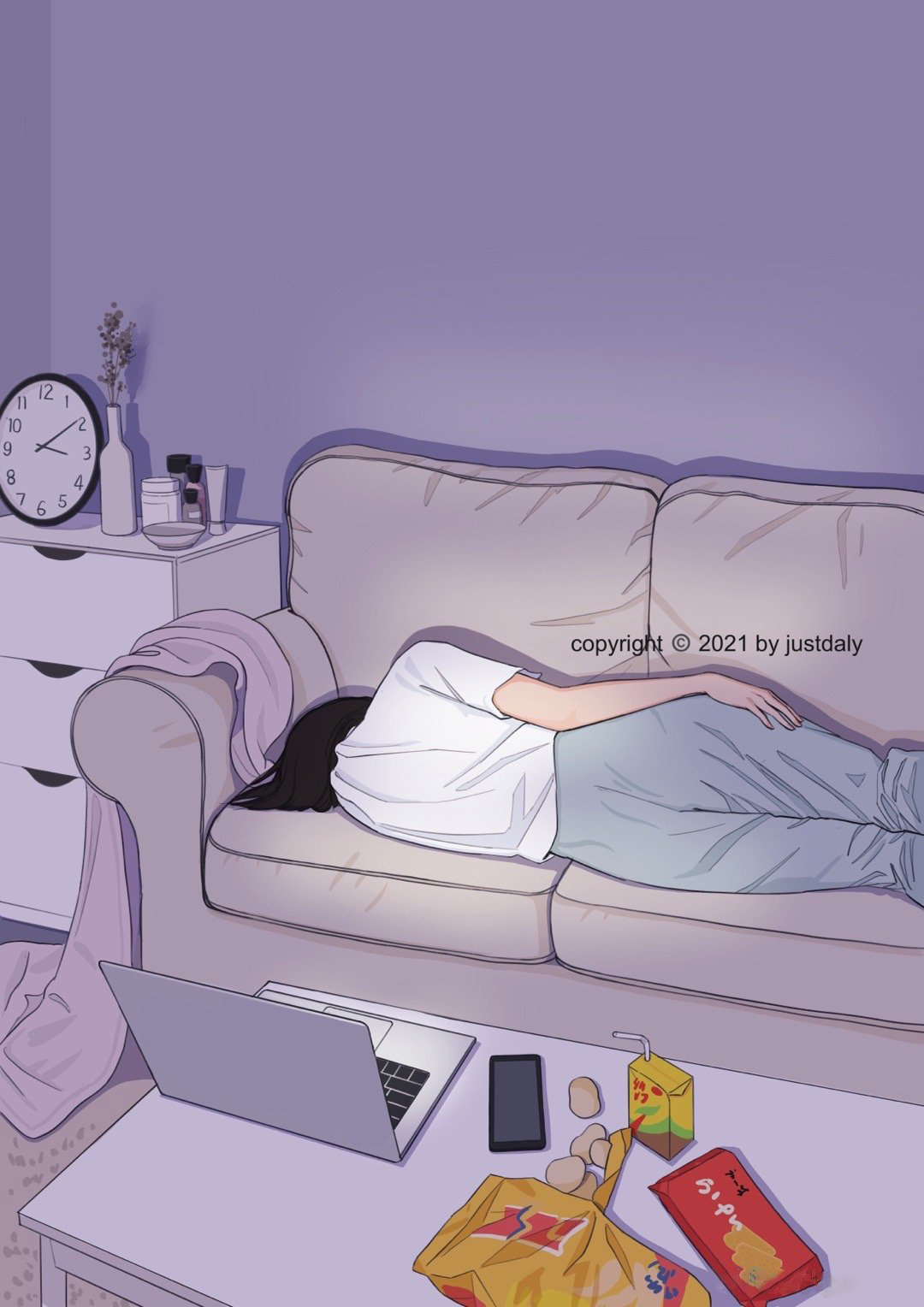 好看的手绘头像,一个人独处的时候(3)