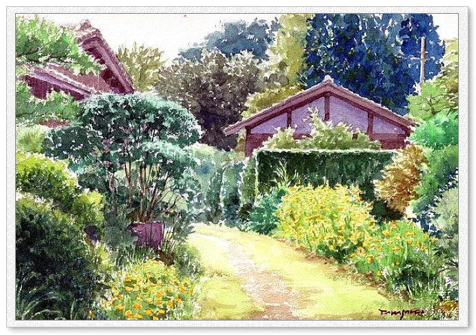 东亚风情 -- 高崎尚昭水彩画