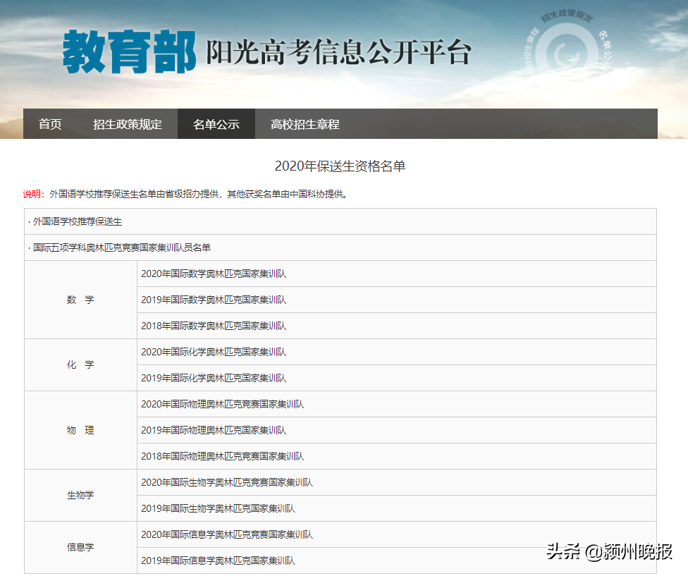 安徽省6人保送清华北大等名校！分别来自合肥一中、马鞍山二中、安徽师范大学附属中学