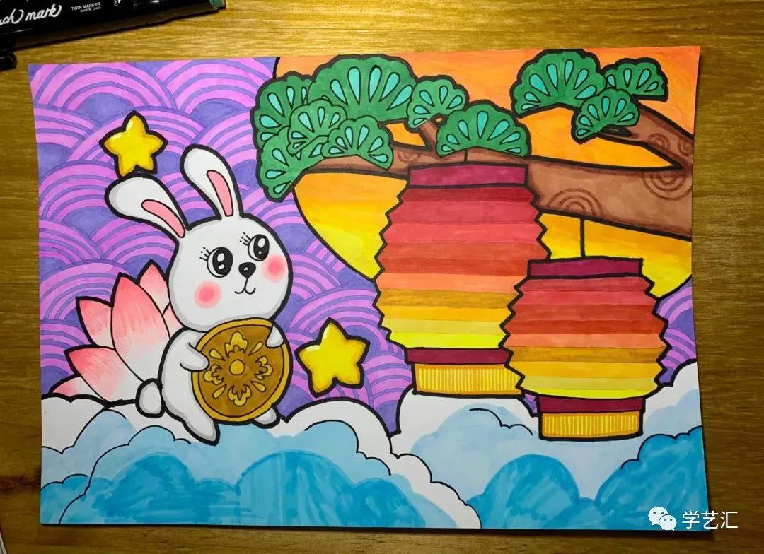 中秋佳节66幅绘画素材,走过路过不要错过机会哦