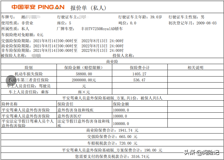 车险怎么买最划算2021年？看平安和其他公司的报价明细就知道了