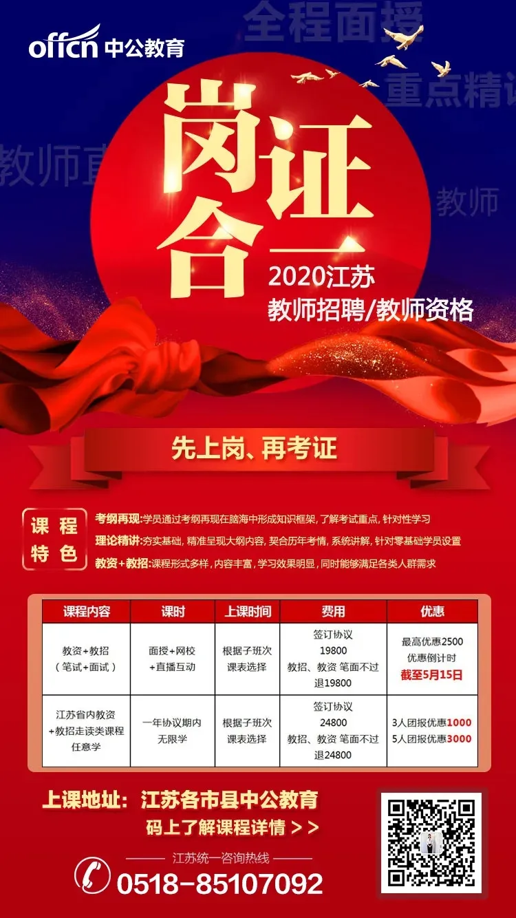 2020年江苏省连云港中等专业学校公开招聘编制内紧缺岗位教师10名