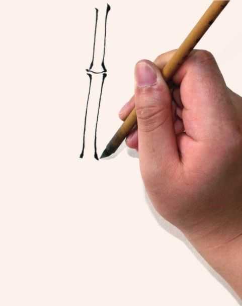 竹子表现技法：怎么样双勾法画竹子，分步骤讲解画法，简单易学！