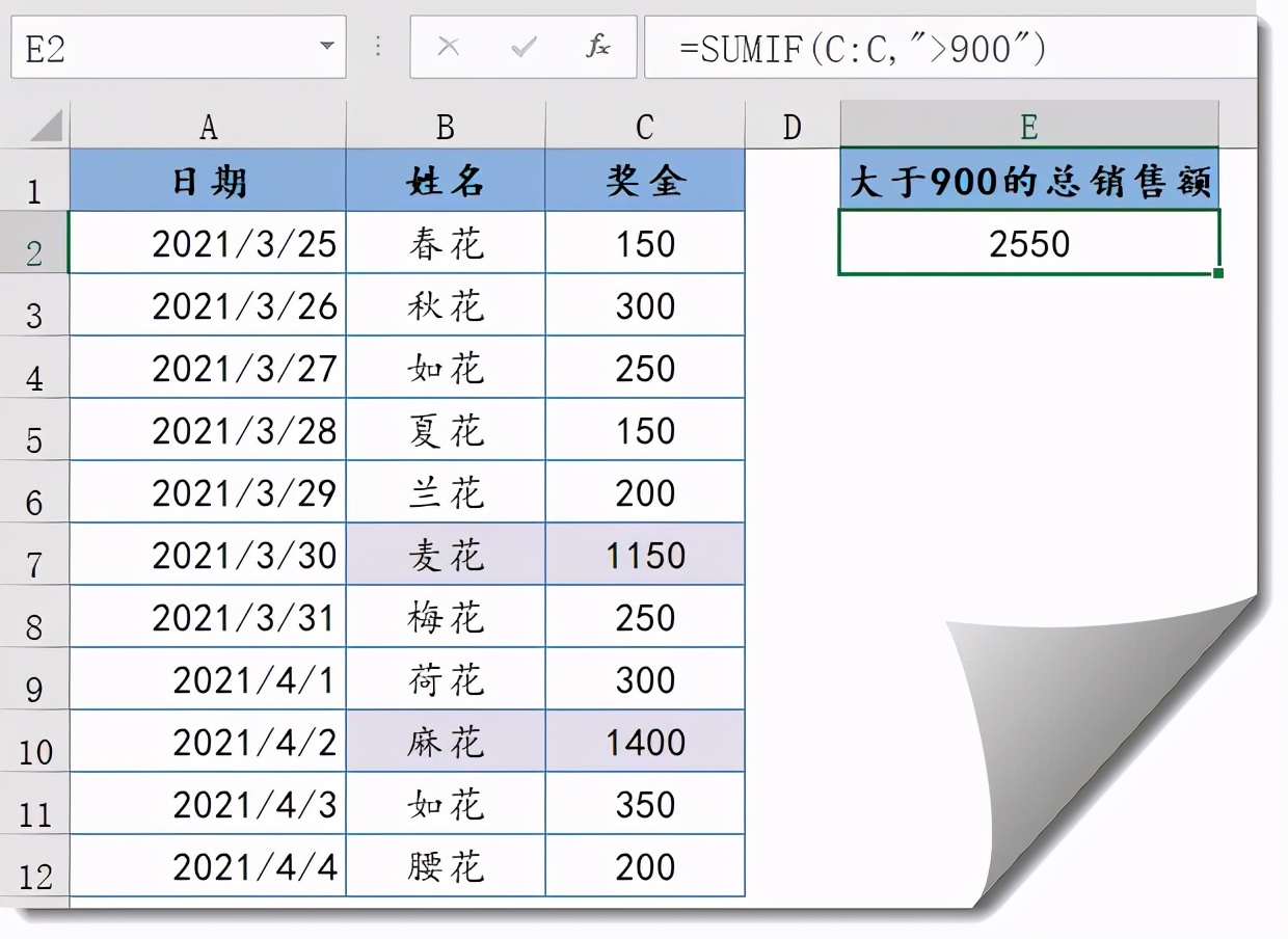 按条件求和，SUMIF驾到