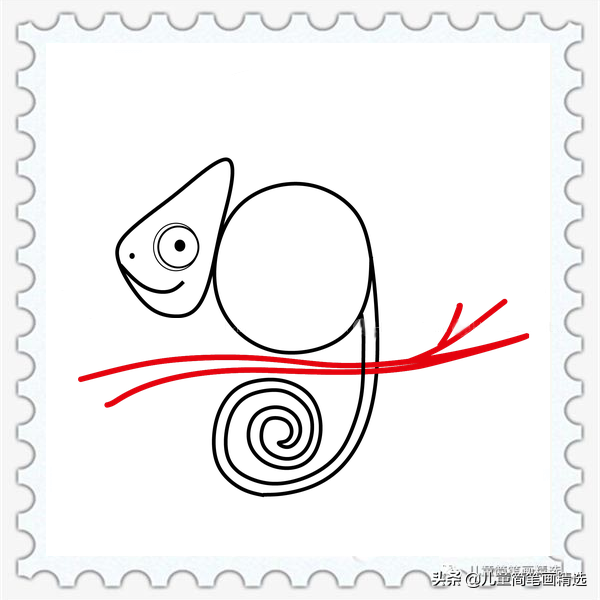 儿童简笔画精选-用数字 “9” 画变色龙（Chameleon）