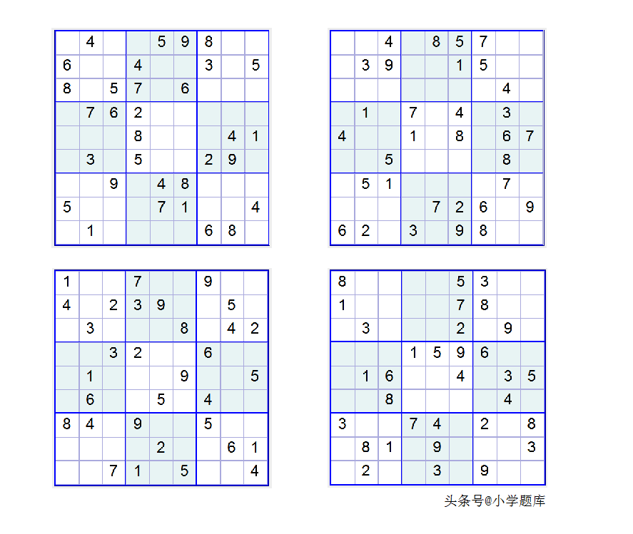 入门班数独7，九宫数独练习和方法（100道）
