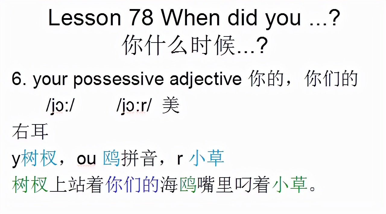 新概念英语第一册，音标课件自学整理Lesson 78 When did you ?