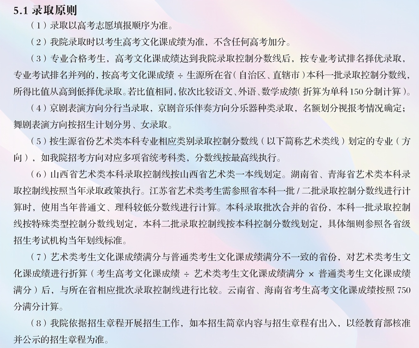 20所院校艺术专业录取原则盘点：这些院校对文化课要求最低