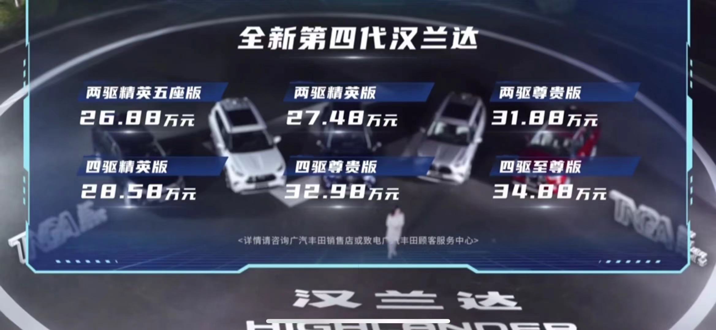 秉持中庸之道，售价26.88万元起，全新丰田汉兰达正式上市