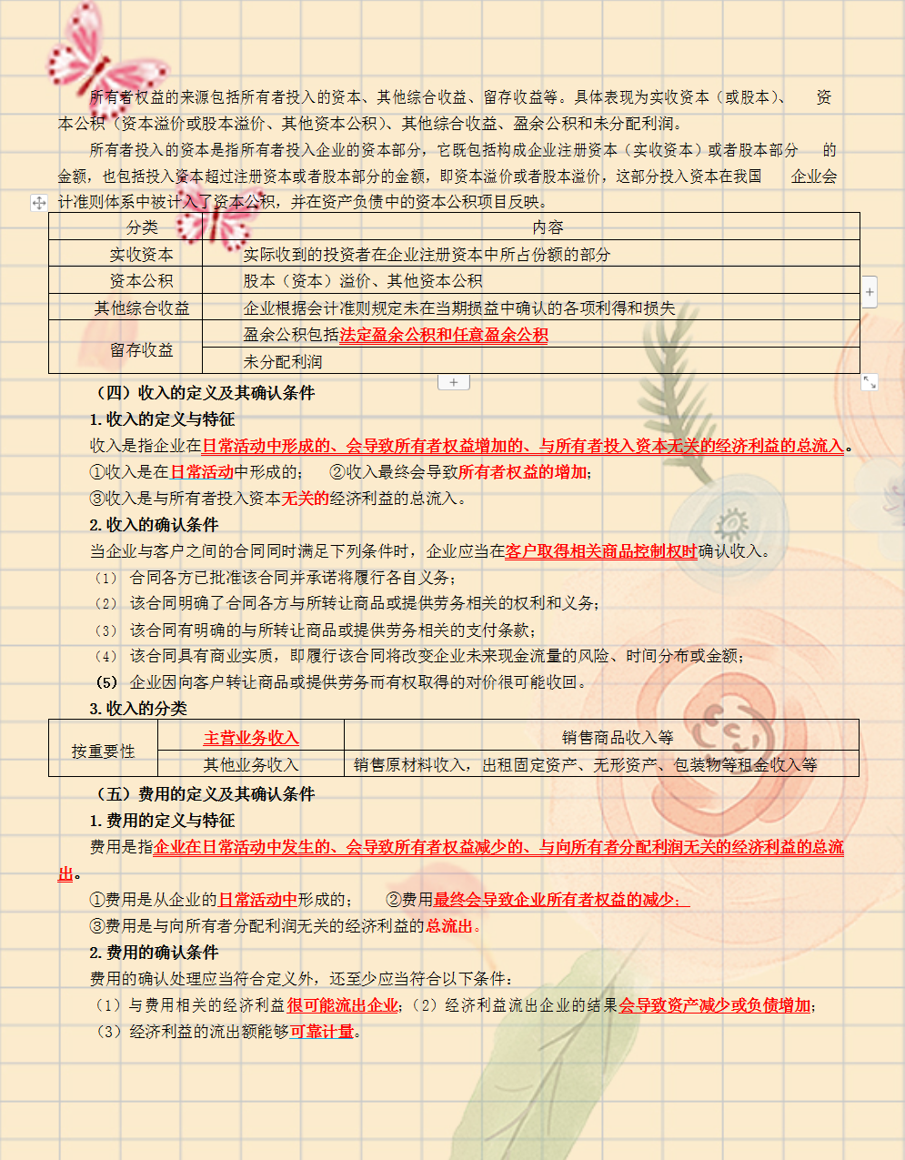 2021初级会计备考三色笔记，红蓝重点标注，考试重点一览无遗