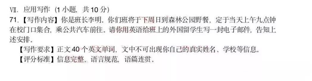 2019年高职高考英语真题（睿博高职高考辅导班提供）