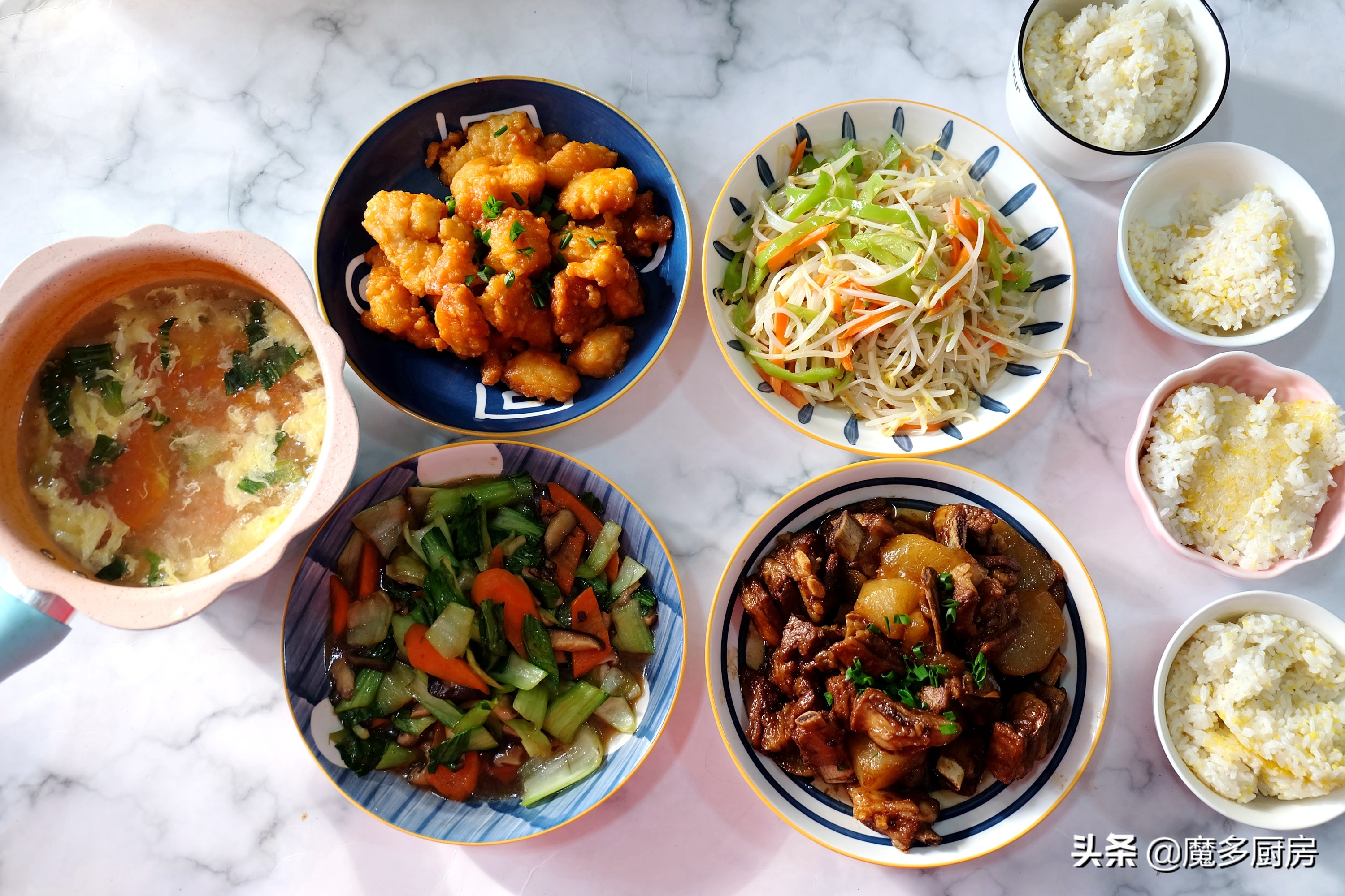 晒晒一家四口的家常午餐,简单易做全家都爱吃,幸福的味道