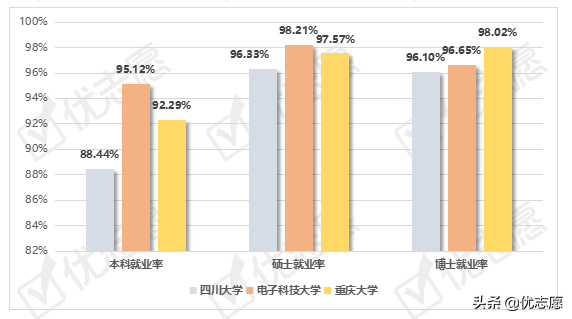 四川大学、电子科技大学、重庆大学毕业生就业情况分析