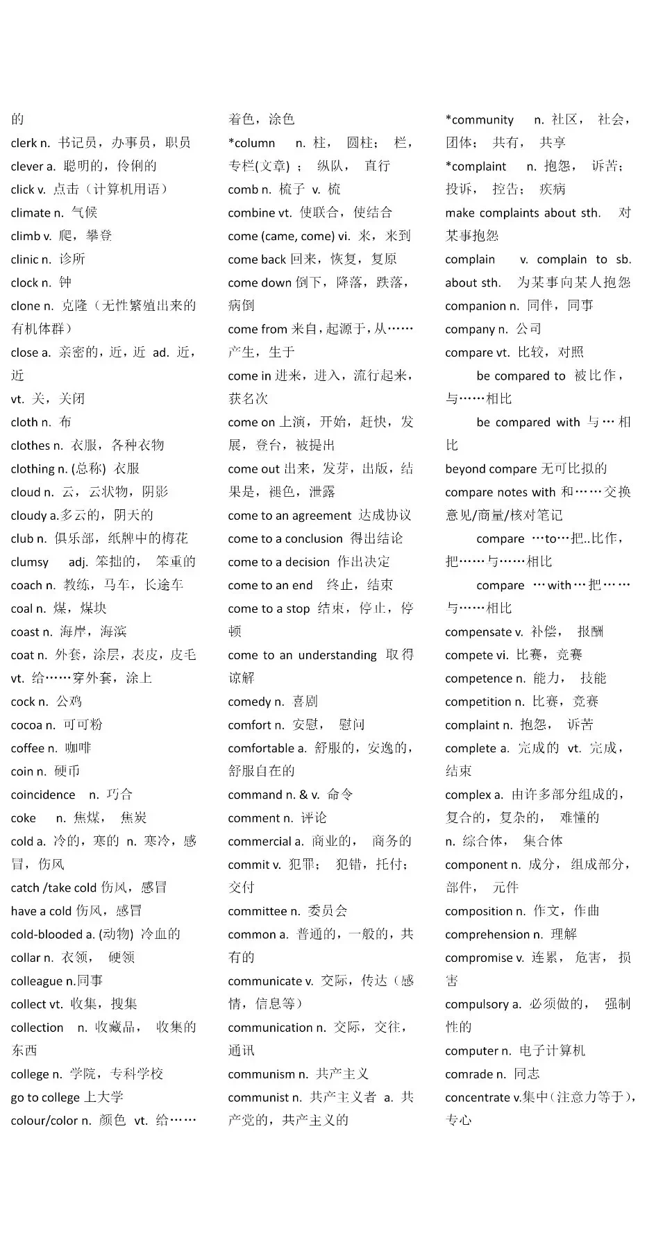 一轮复习丨高考英语常考「3500词」词汇表