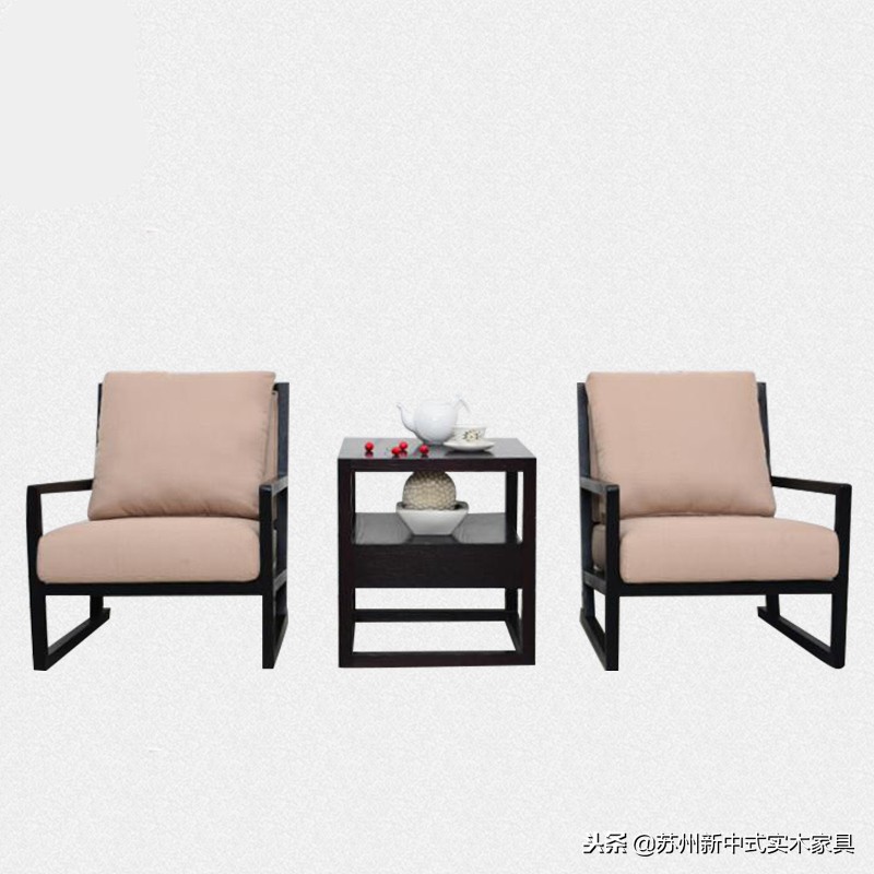 新中式餐厅家具定制，中式餐厅单人沙发椅