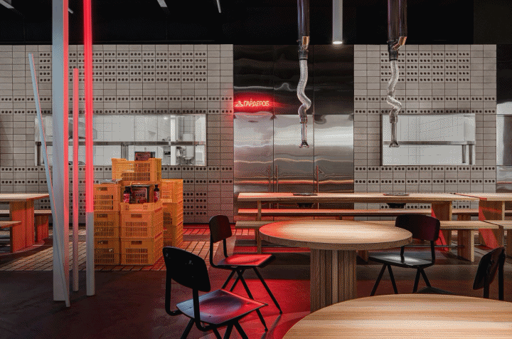 415㎡工业风韩式餐厅，这艺术灯光真是绝了