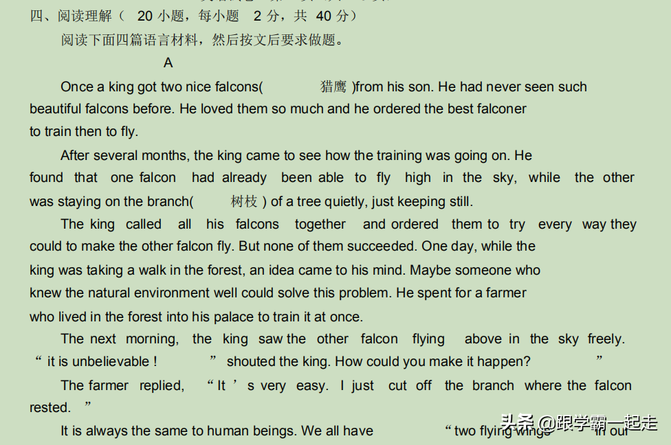 2020中考丨河南英语模拟试卷+参考答案+评分标准！附名师解读
