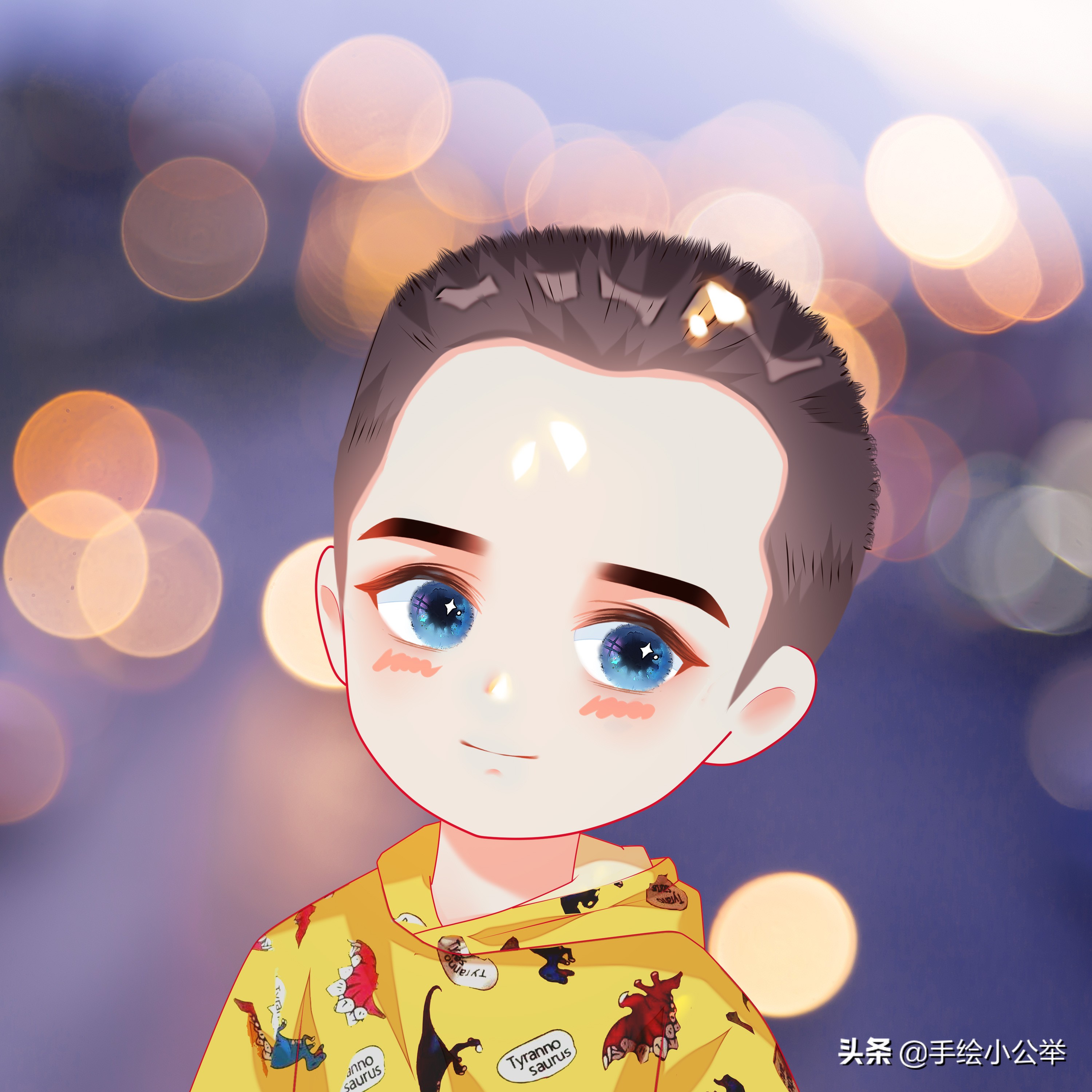 甜美调皮女生卡通手绘头像,网友直呼:太好看了