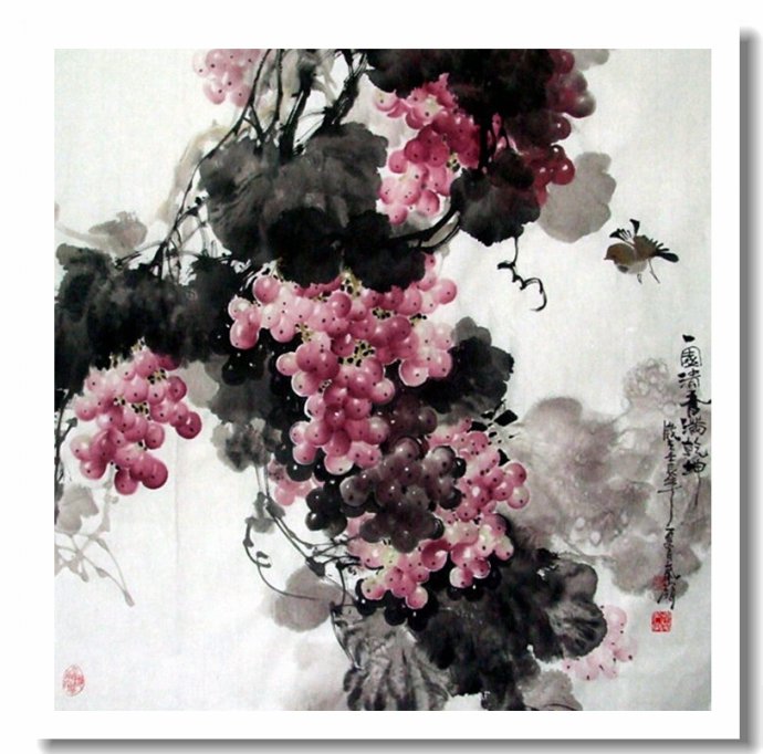 溢香流韵--赵太岭画葡萄
