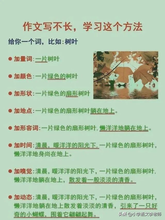 小学语文老师用心整理，将写作框架编成万能公式，果断收藏