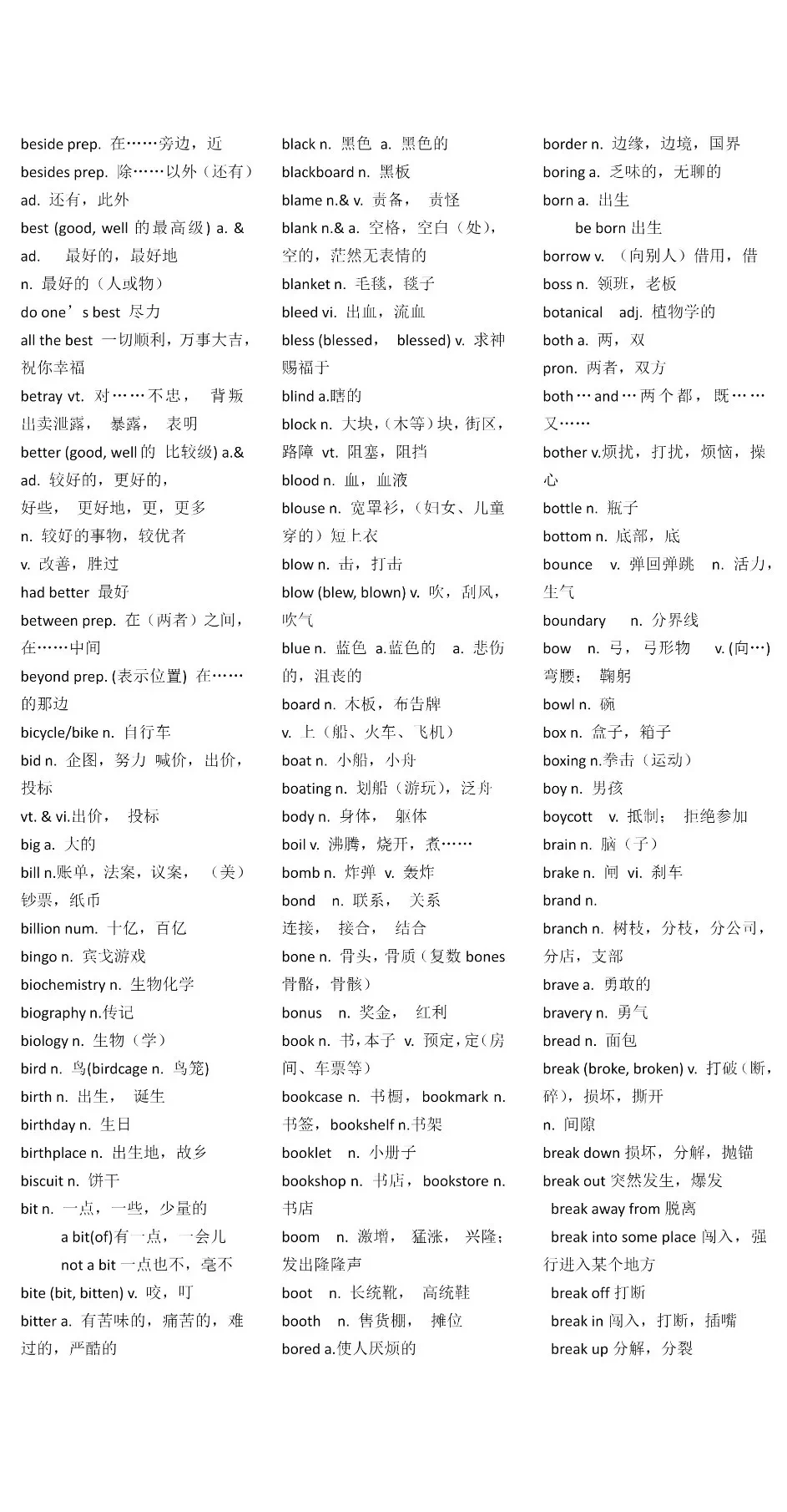 一轮复习丨高考英语常考「3500词」词汇表