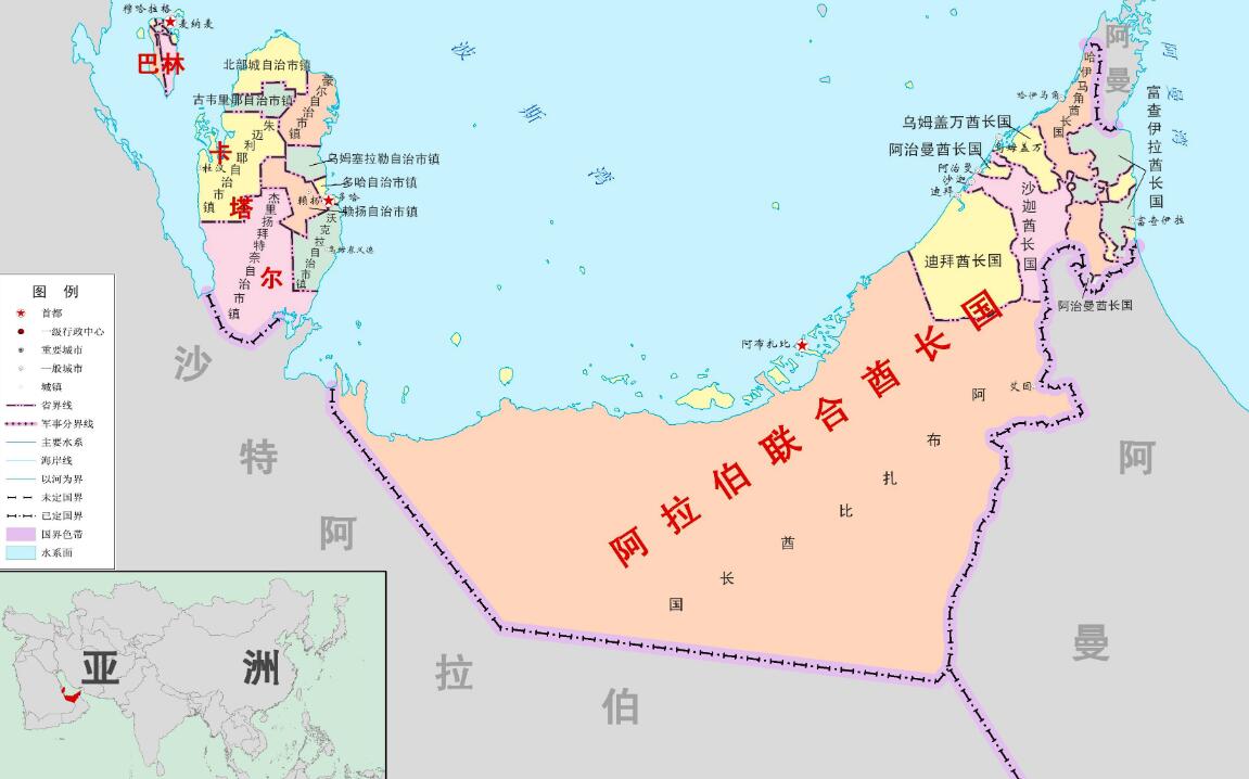 阿联酋本来有九个国家,有两个独立出去,现在一个比一个发达