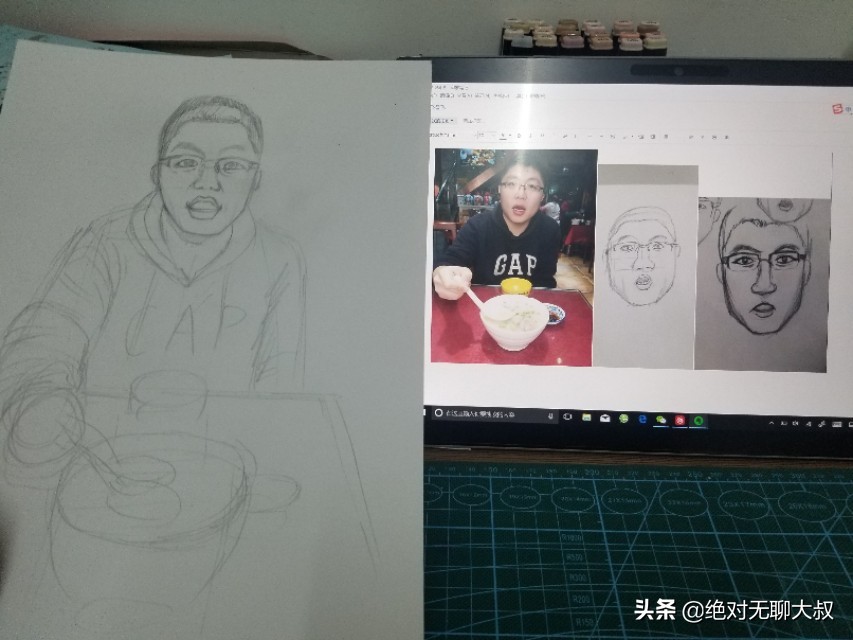 为朋友画了一张画，挣了40元。哈哈哈哈哈哈