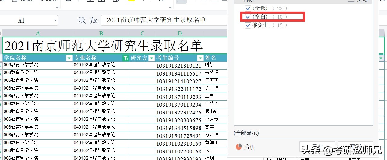 江苏省211院校推荐—南京师范大学考研优势专业数据