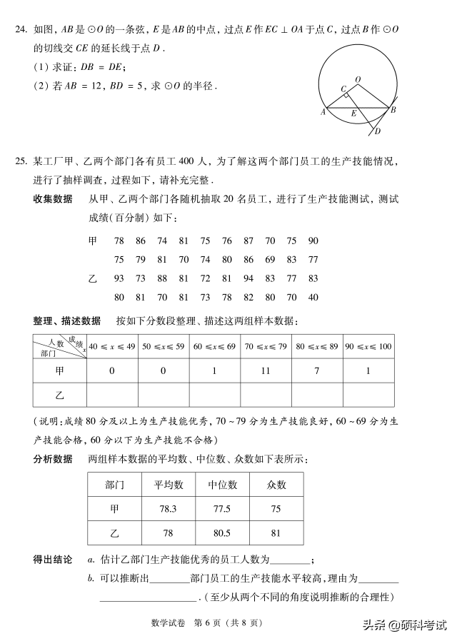北京历年中考数学试卷及答案，给孩子练练吧，收藏好！