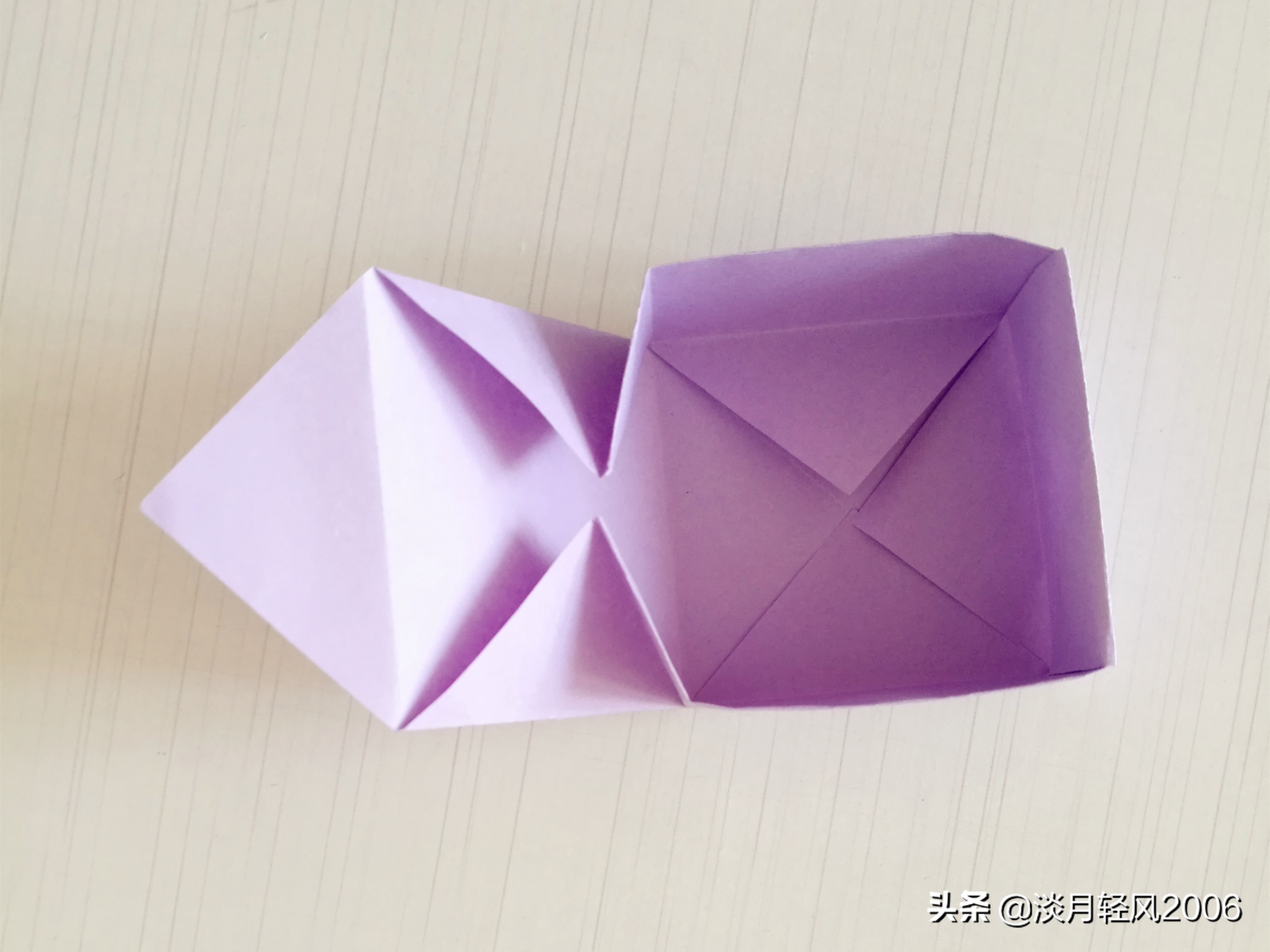 教你折纸简易三角盒子萌萌哒折纸方法╭★肉丁网