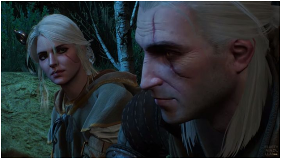 杰洛特在跟希里聊天,说起叶奈法希里是一种爸爸妈妈终于在一起了的