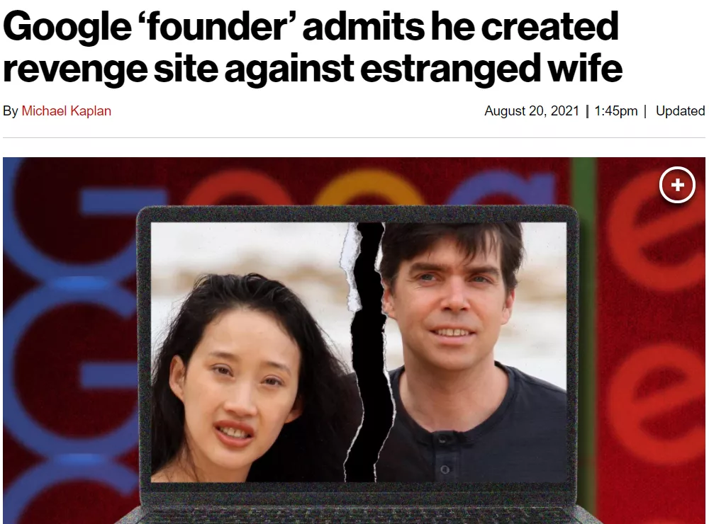 谷歌创始人手撕亚裔前妻 爆性丑闻 一毛钱赡养费都不想给
