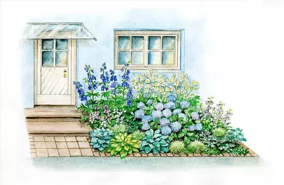 设计师在具体种植以前都会实现做出效果图,以手绘花镜图居多,小编为