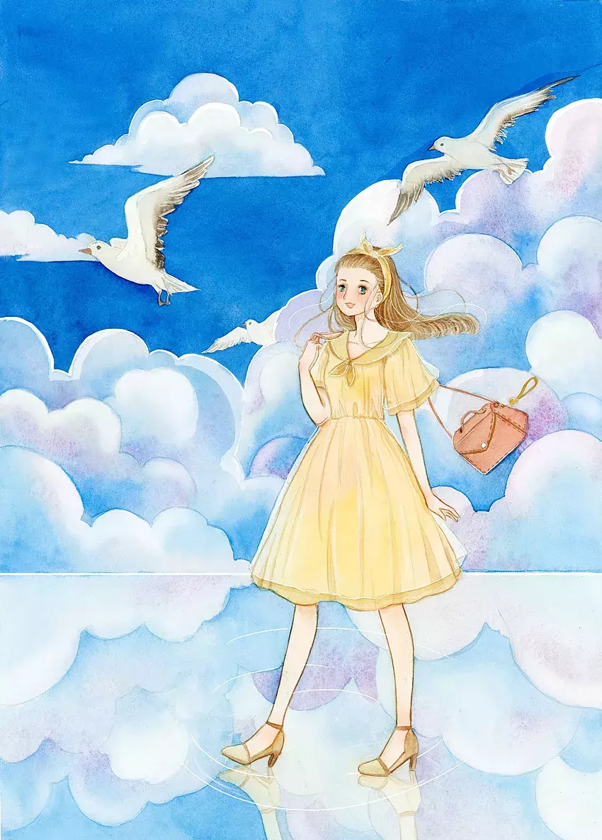 镜花水月，插画师用一支水彩笔画出一个梦想王国！