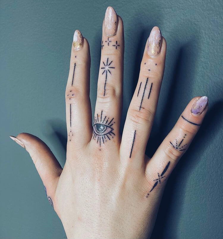 手指纹身图案社会图片
