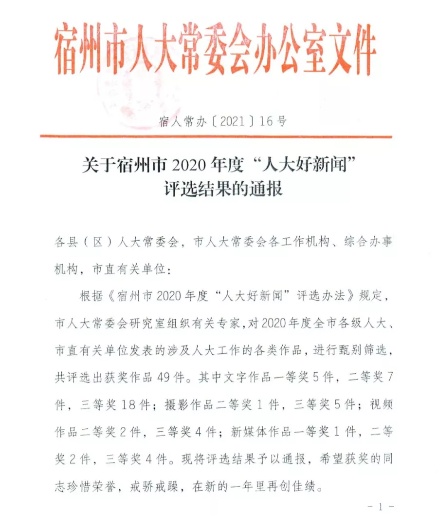 喜报：一等奖！