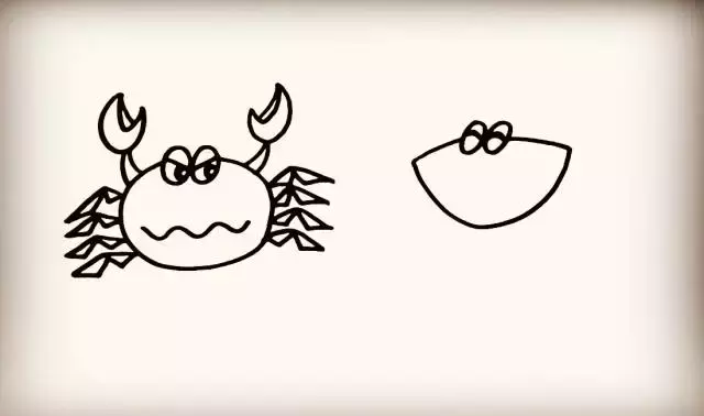 简笔画之大螃蟹—n种画法,一起来画画吧!
